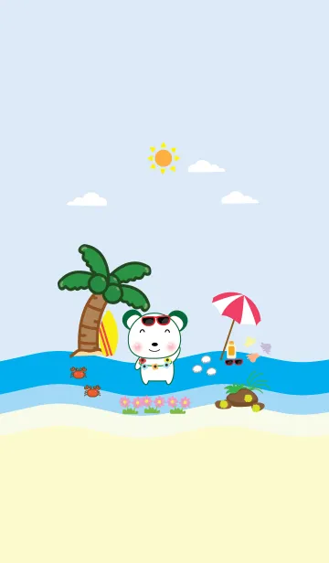 [LINE着せ替え] Simple sea bear theme (JP)の画像1