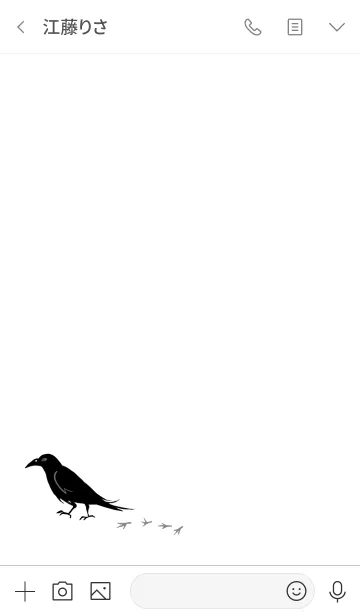 [LINE着せ替え] シンプルなカラス・ワンポイントの画像3