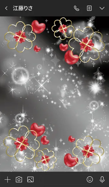 [LINE着せ替え] 黒と白 : 人生を薔薇色に インカローズの画像3