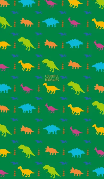 [LINE着せ替え] Colorful dinosaurs silhouetteの画像1
