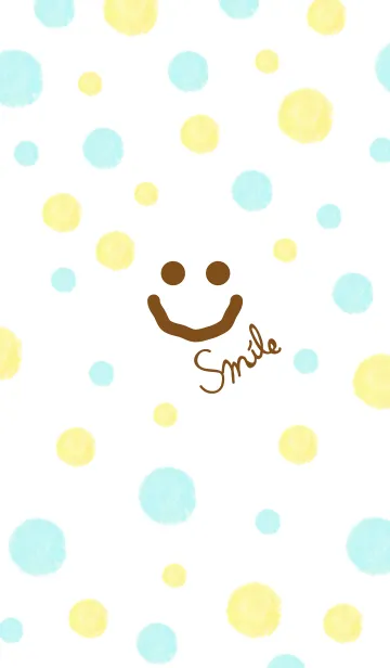 [LINE着せ替え] 水彩水玉スマイル-1-の画像1