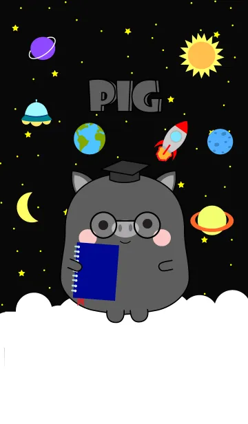 Cute Black Pig In Galaxy (jp)の着せ替えメイン画像