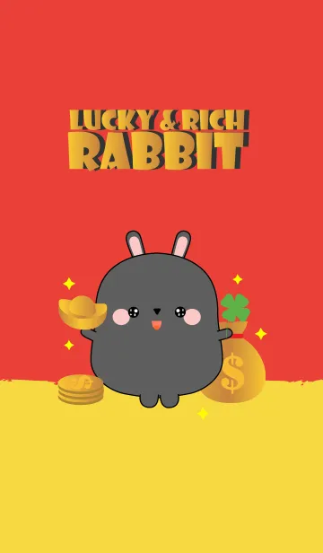 [LINE着せ替え] Lucky ＆ Rich black rabbit Theme (jp)の画像1