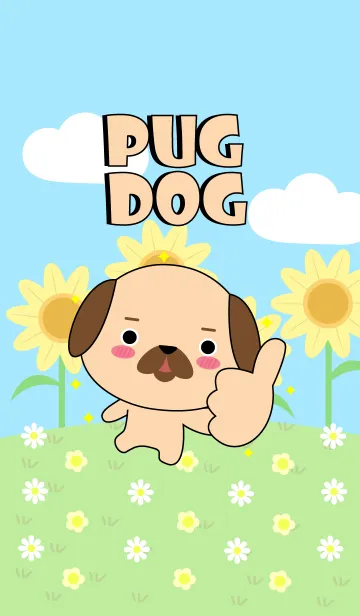 [LINE着せ替え] Happy Pug Dog Land Theme (jp)の画像1