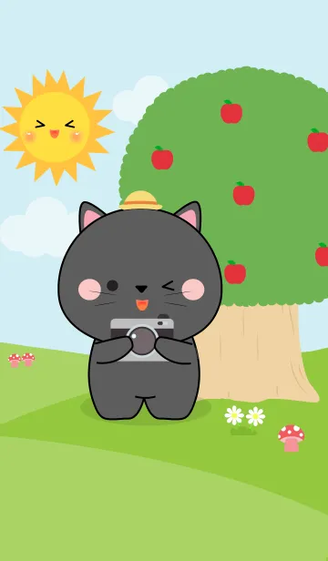 [LINE着せ替え] Black Cat in Forest Theme (jp)の画像1