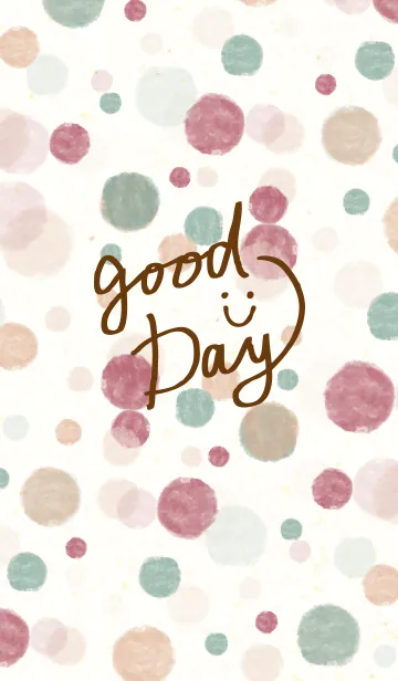 [LINE着せ替え] 水彩水玉6-スマイル12-の画像1