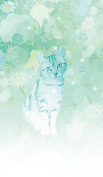 ネコとお庭 #イラストの着せ替えメイン画像