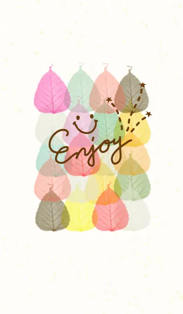 [LINE着せ替え] カラフル葉っぱ-スマイル21-の画像1