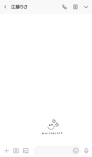 [LINE着せ替え] 手書きホワイトブラックスマイル＆星の画像3