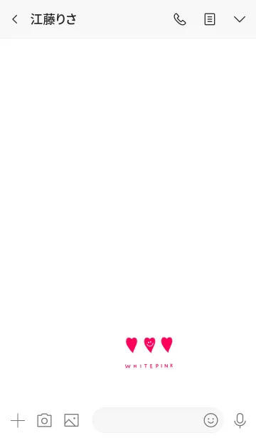 [LINE着せ替え] ホワイトとハートピンクの画像3