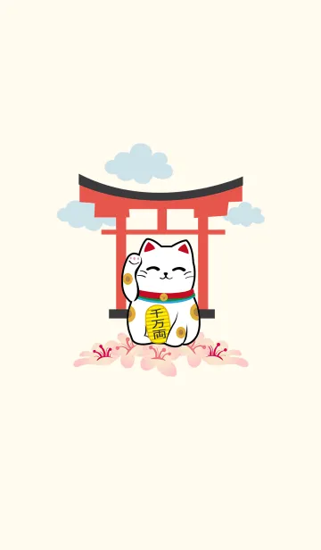 [LINE着せ替え] 日本の祝福ラッキーキャットの画像1