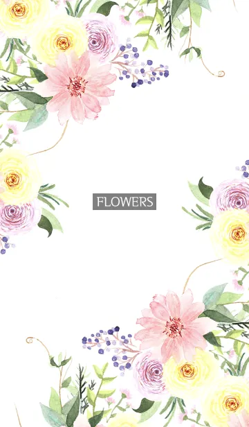 [LINE着せ替え] water color flowers_1111の画像1