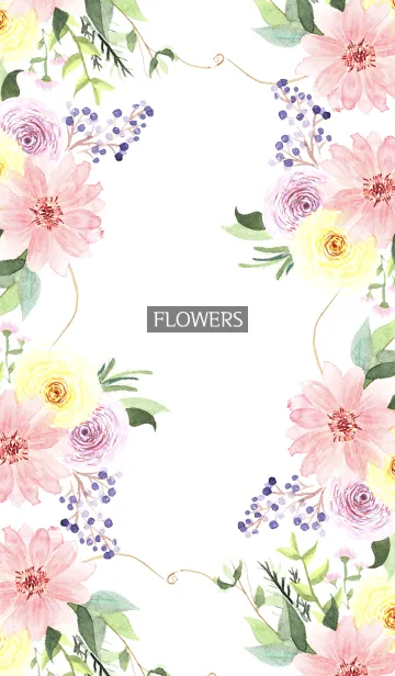 [LINE着せ替え] water color flowers_1109の画像1