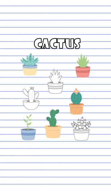 Cactus On Paper Theme (jp)の着せ替えメイン画像