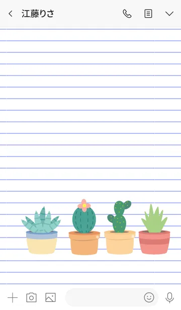 [LINE着せ替え] Cactus On Paper Theme (jp)の画像3