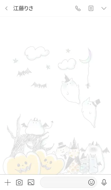 [LINE着せ替え] シンプル ねこ いっぱい ハロウィンの画像3