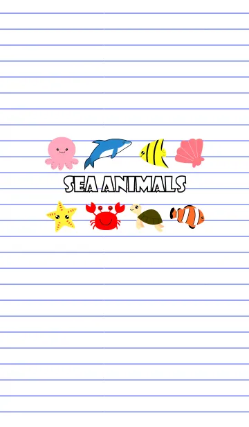 [LINE着せ替え] Animals Sea On Paper Theme (jp)の画像1