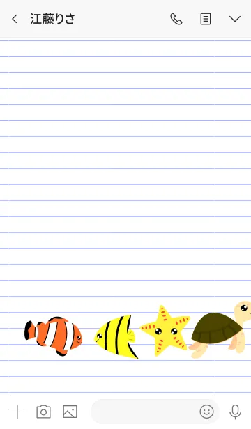 [LINE着せ替え] Animals Sea On Paper Theme (jp)の画像3