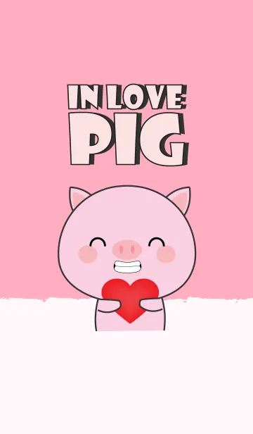 [LINE着せ替え] In Love Pink Pig (jp)の画像1