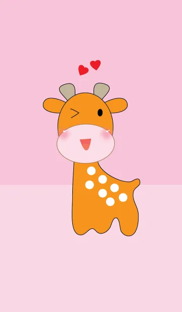 [LINE着せ替え] Simple cute giraffe theme v.3 (JP)の画像1