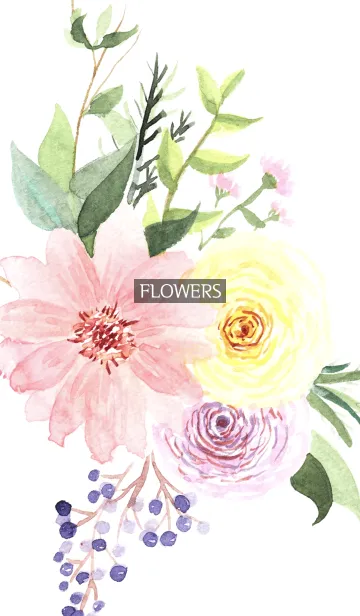 [LINE着せ替え] water color flowers_1107の画像1