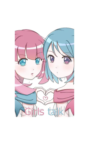 [LINE着せ替え] Girls talk -Pink ＆ Blue-の画像1