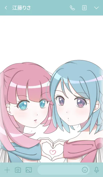 [LINE着せ替え] Girls talk -Pink ＆ Blue-の画像3