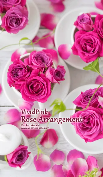 [LINE着せ替え] Vivid Pink Rose Arrangementの画像1