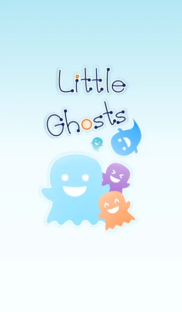 [LINE着せ替え] Little Ghosts！ (Blue Ver.3)の画像1