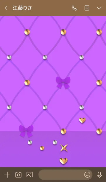 [LINE着せ替え] ふんわりキルティング(ハート金きらめき2)の画像3