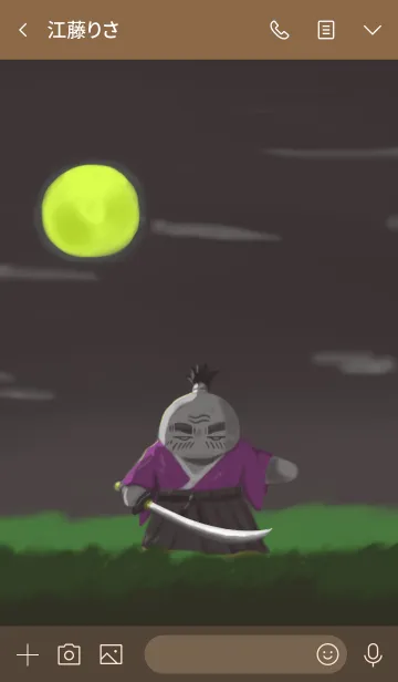 [LINE着せ替え] This is a ペン 親父ペンギン侍#水彩タッチの画像3