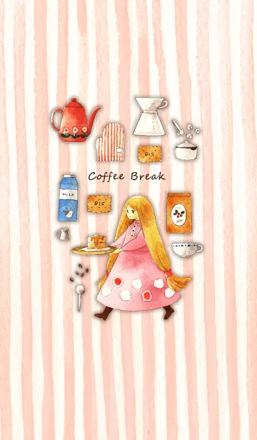 [LINE着せ替え] Coffee Break #水彩タッチの画像1