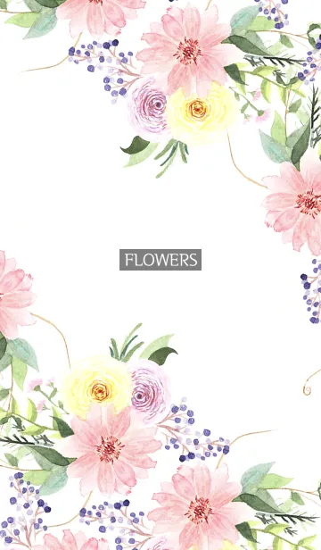 [LINE着せ替え] water color flowers_1110の画像1