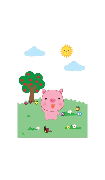 [LINE着せ替え] Simple cute pig theme v.8 (JP)の画像1