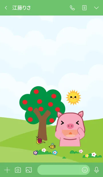[LINE着せ替え] Simple cute pig theme v.8 (JP)の画像3
