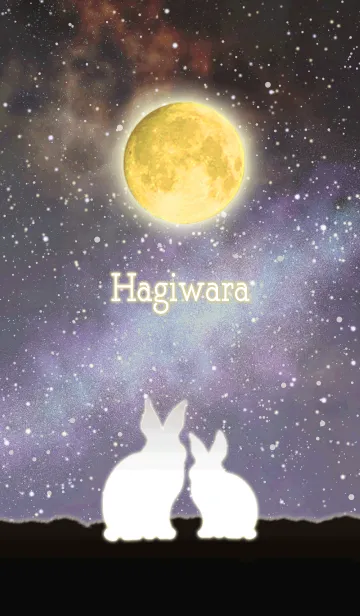 [LINE着せ替え] はぎわら☆月を見上げるウサギの画像1