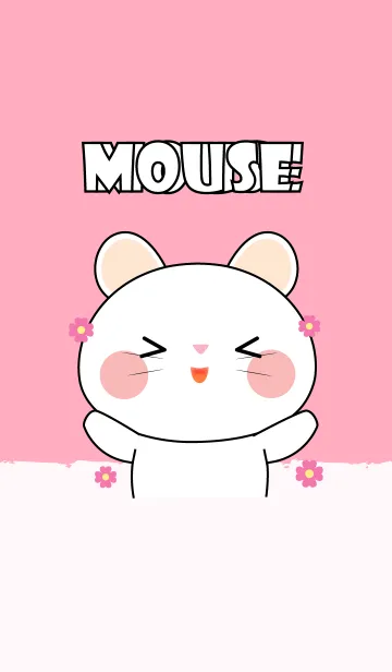 [LINE着せ替え] I Love Cute White Mouse (jp)の画像1