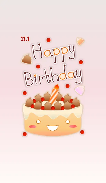 [LINE着せ替え] HBD Vanilla Cake Nov 1！ (Bg V.1)の画像1