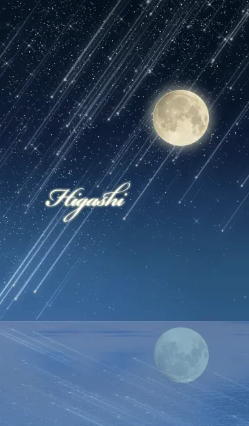 [LINE着せ替え] ひがし☆水面に映る月と流星群の画像1
