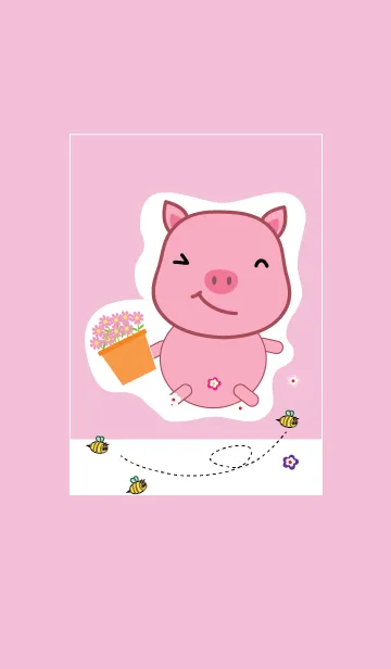 [LINE着せ替え] Simple cute pig theme v.6 (JP)の画像1