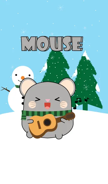 [LINE着せ替え] Winter Gray Mouse Theme (jp)の画像1