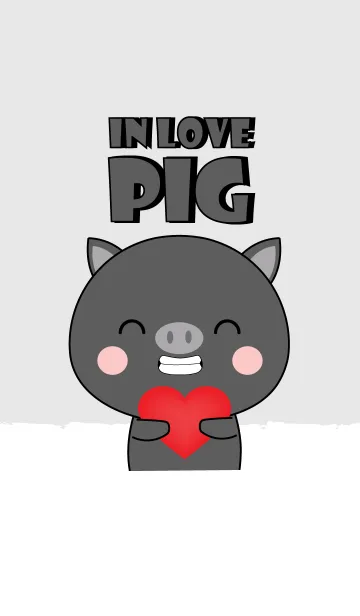 [LINE着せ替え] In Love Black Pig (jp)の画像1