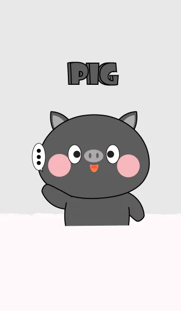 [LINE着せ替え] I Love Cute black Pig (jp)の画像1