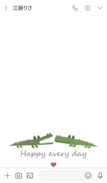 [LINE着せ替え] ワニが大好き-シンプルの画像3