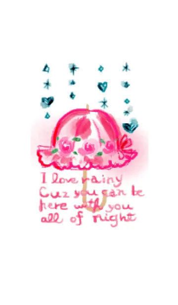 [LINE着せ替え] I love rainy 雨が好き #イラストの画像1
