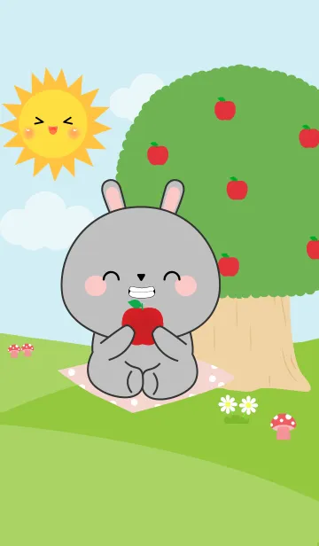 [LINE着せ替え] Gray Rabbit in Forest Theme (jp)の画像1