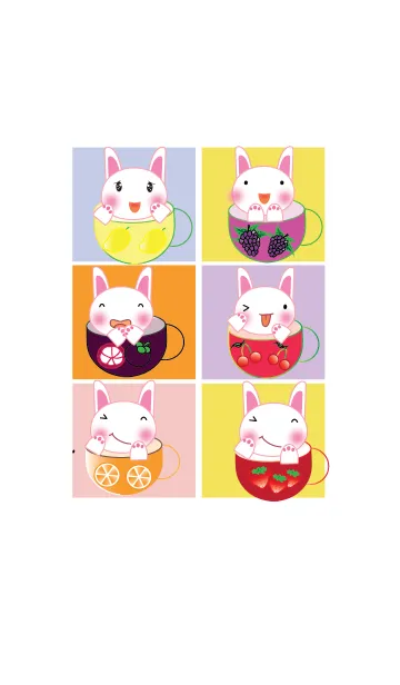 [LINE着せ替え] Simple cute rabbit theme v.2 (JP)の画像1