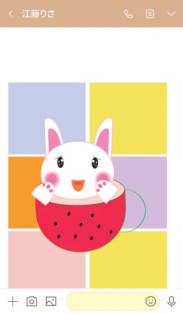 [LINE着せ替え] Simple cute rabbit theme v.2 (JP)の画像3