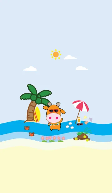 [LINE着せ替え] Simple sea giraffe theme (JP)の画像1