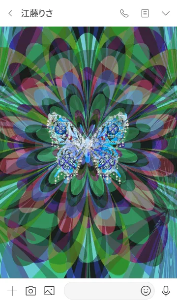 [LINE着せ替え] サイケデリック 花柄 + 幸運の蝶2の画像3